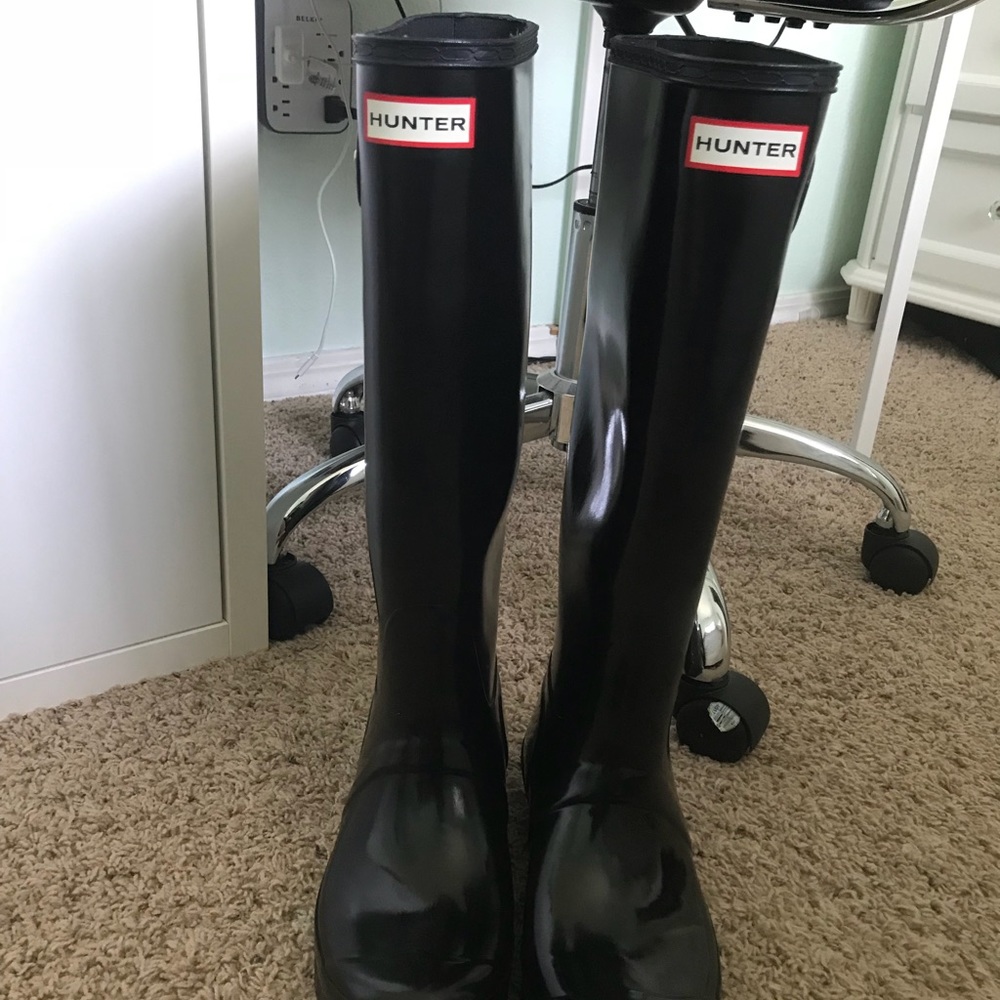 SOLD Black Gloss Hunter Boots Sz. 7